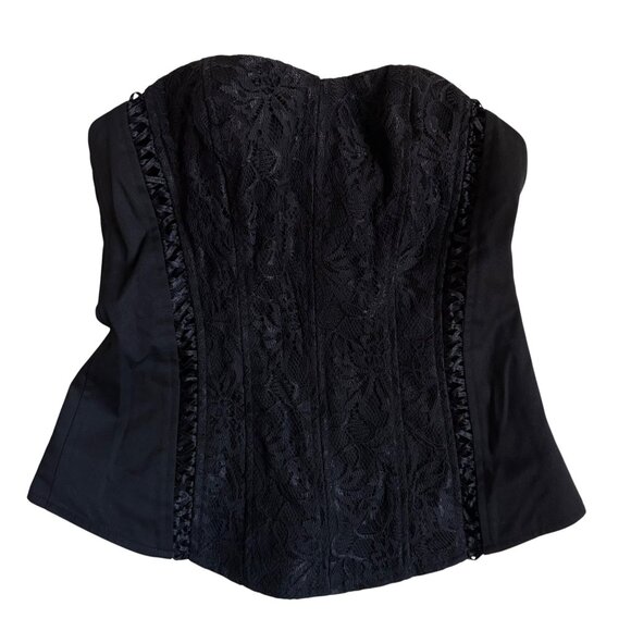 NWT Express Design Studio Black Lace Strapless Bustier Corset Top – Size 0 - Picture 1 of 7